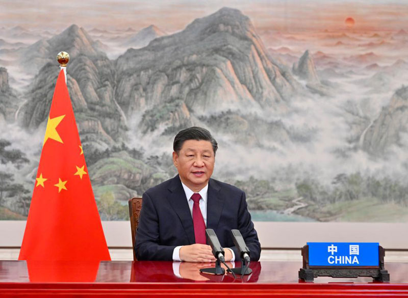 Le président chinois Xi Jinping s'est adressé samedi à la première session du 16e Sommet des dirigeants du Groupe des 20 (G20) par liaison vidéo. 
