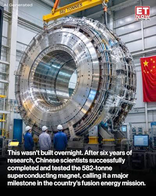 China has completed and tested the world’s largest 582-tonne superconducting fusion magne 